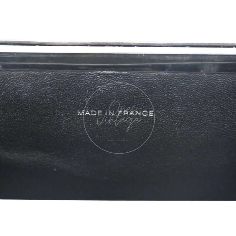 中古 Chanel 香奈兒 復古 黑色漆皮化 妝箱手提包-22