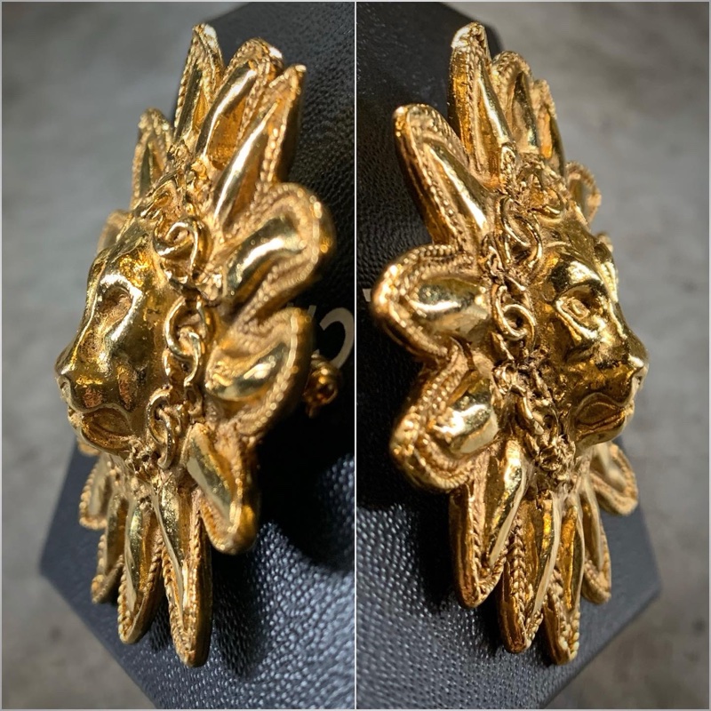 中古香奈兒獅子頭心口針 Chanel Vintage Lion Head Brooch With CC Logo-3