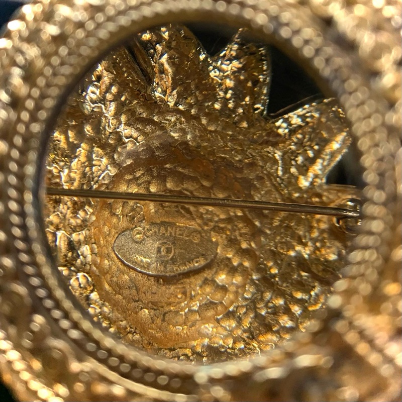 中古香奈兒獅子頭心口針 Chanel Vintage Lion Head Brooch With CC Logo-5