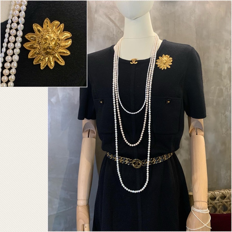 中古香奈兒獅子頭心口針 Chanel Vintage Lion Head Brooch With CC Logo-6