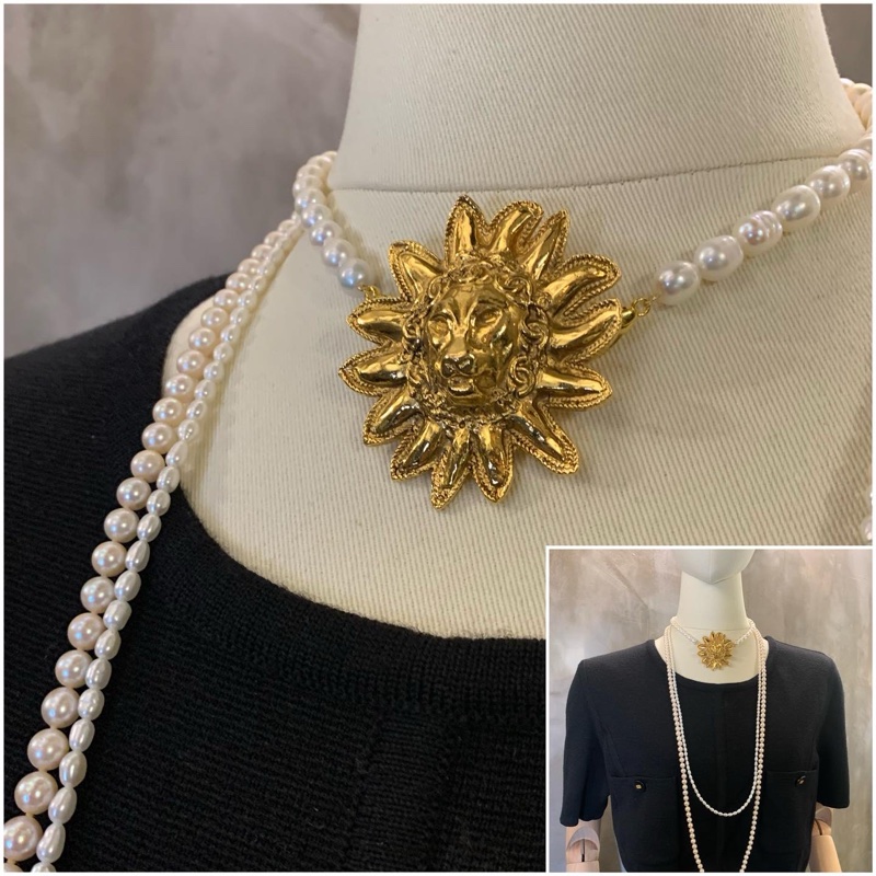 中古香奈兒獅子頭心口針 Chanel Vintage Lion Head Brooch With CC Logo-8