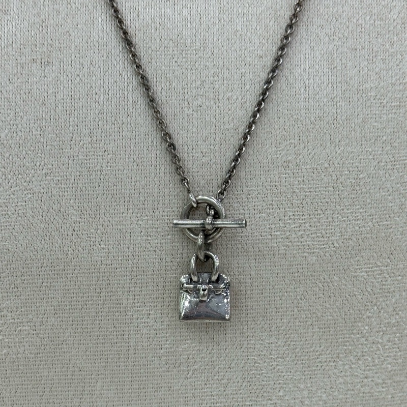 Hermes愛馬仕 birkin款式銀項鍊 925銀-1