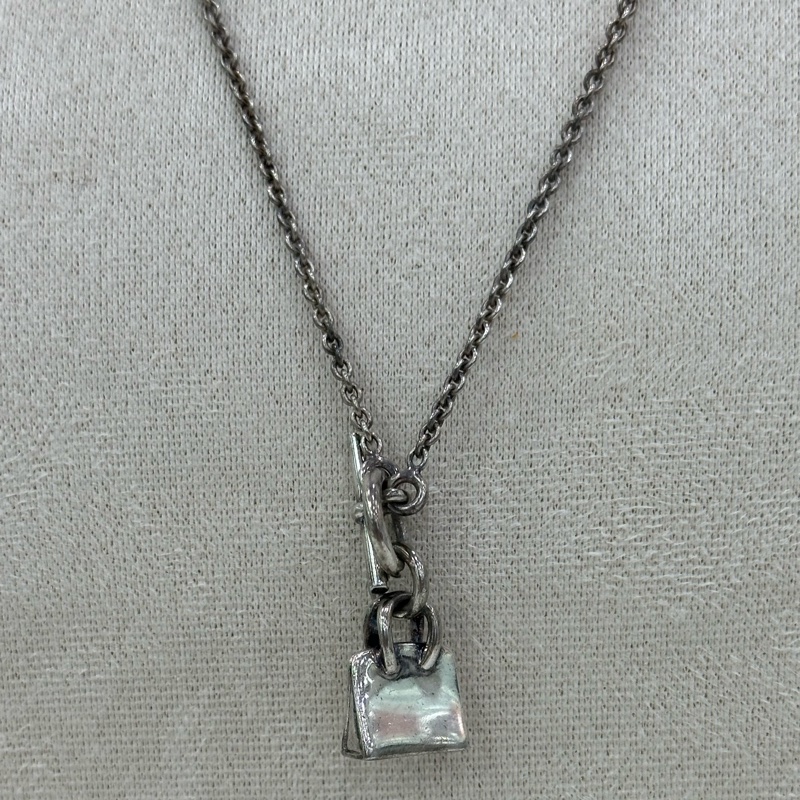Hermes愛馬仕 birkin款式銀項鍊 925銀-2
