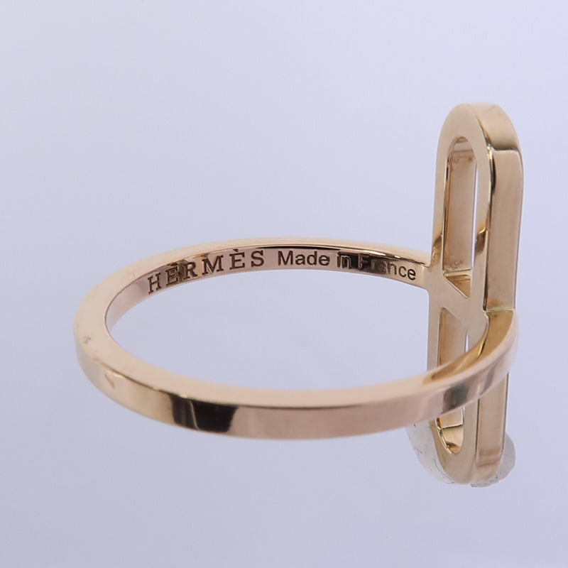 HERMES 18K玫瑰金Chaine D'ancre戒指-4