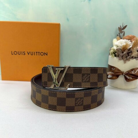 LV Initiales經典棋盤格雙面皮帶