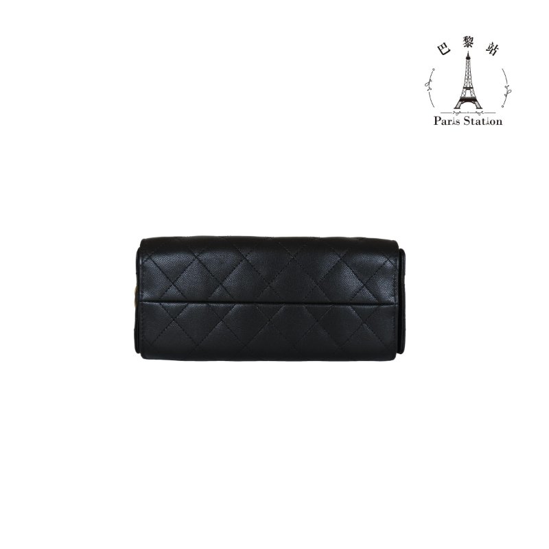 【巴黎站二手名牌專賣店】*現貨*CHANEL 香奈兒 真品* AS5631黑金荔枝雙C Mini Hobo 單肩包 肩背包-2