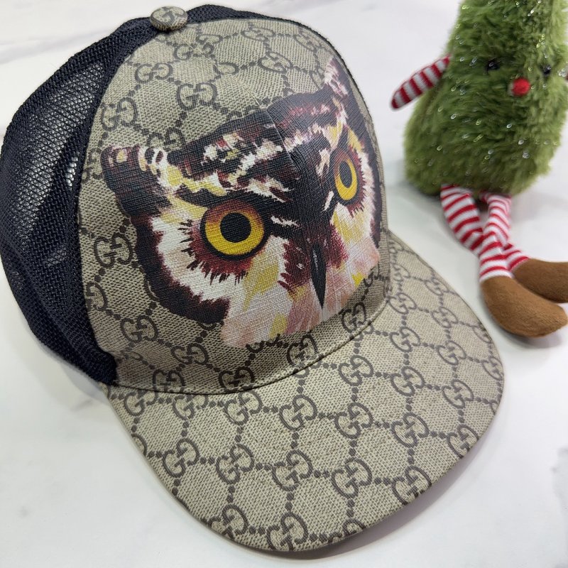 GUCCI Owl Print GG Supreme貓頭鷹印花棒球帽-1