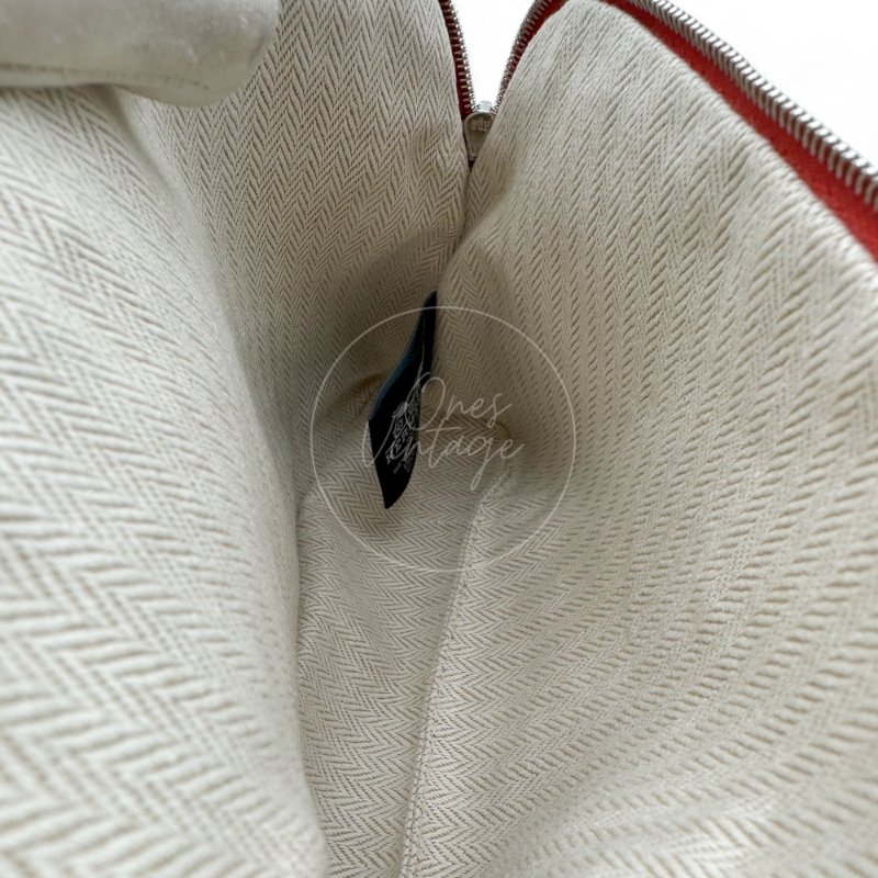 中古Hermès 愛馬仕Bolide Crazy H 刺繡帆布迷你收納包 橙色-18