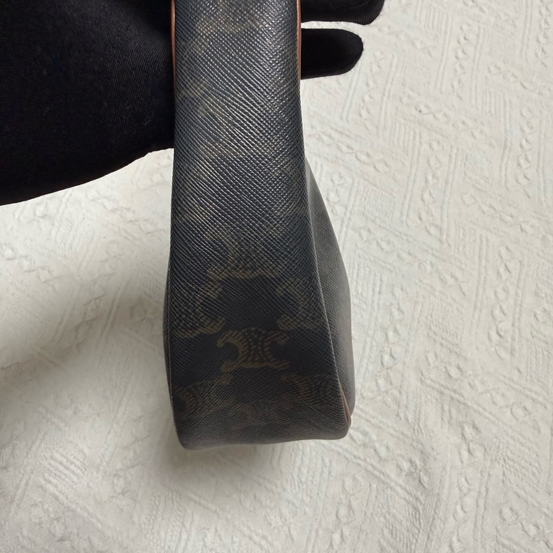 CELINE賽琳 AVA 經典凱旋門老花滿印可調節單肩手提包-7