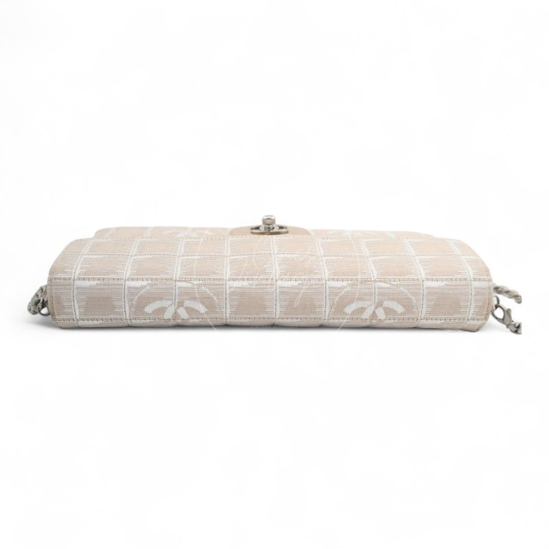 中古 Chanel 香奈兒 米色 尼龍 Travel Line旅行系列 Chocolate Bar 巧克力棒包-5