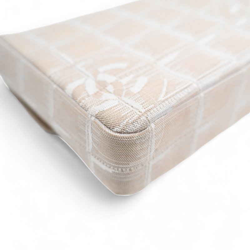 中古 Chanel 香奈兒 米色 尼龍 Travel Line旅行系列 Chocolate Bar 巧克力棒包-12