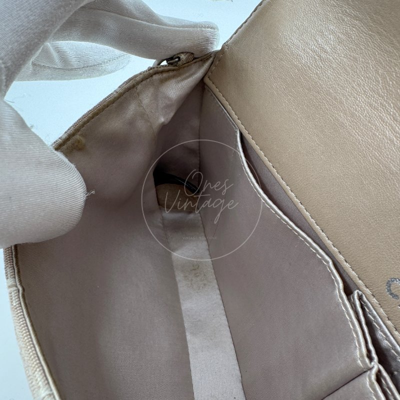 中古 Chanel 香奈兒 米色 尼龍 Travel Line旅行系列 Chocolate Bar 巧克力棒包-21
