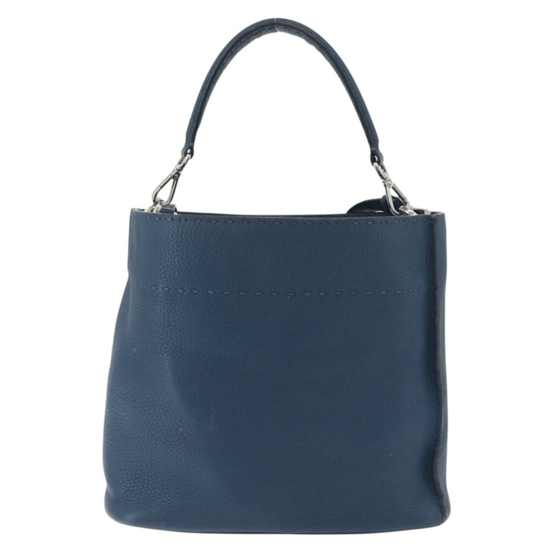 【日本直送】FENDI Celeria Anna 單肩包 皮革 兩用 海軍藍 銀色 正品 179700A-1