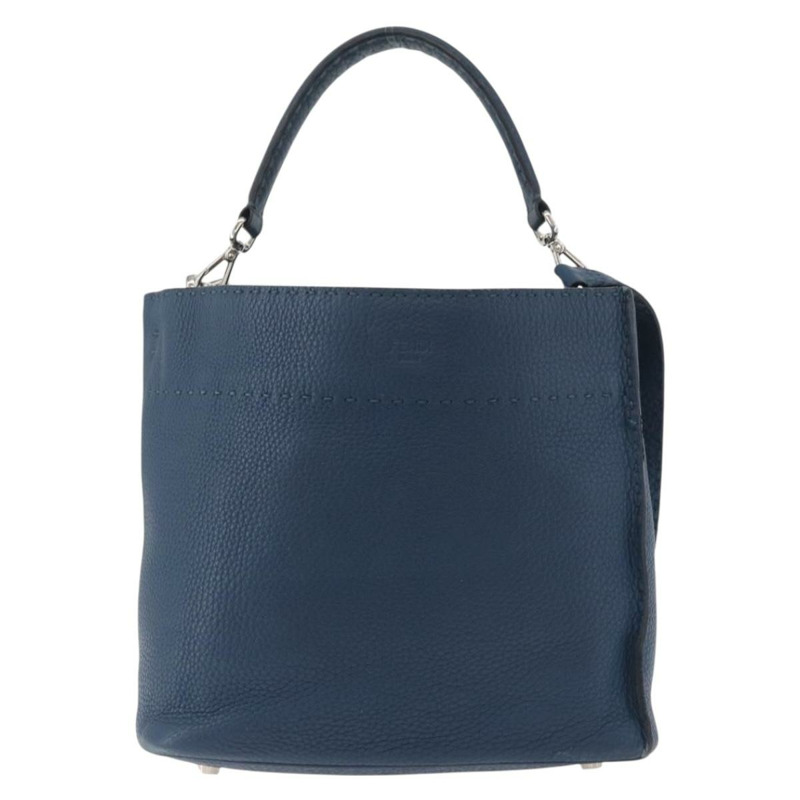 【日本直送】FENDI Celeria Anna 單肩包 皮革 兩用 海軍藍 銀色 正品 179700A-12