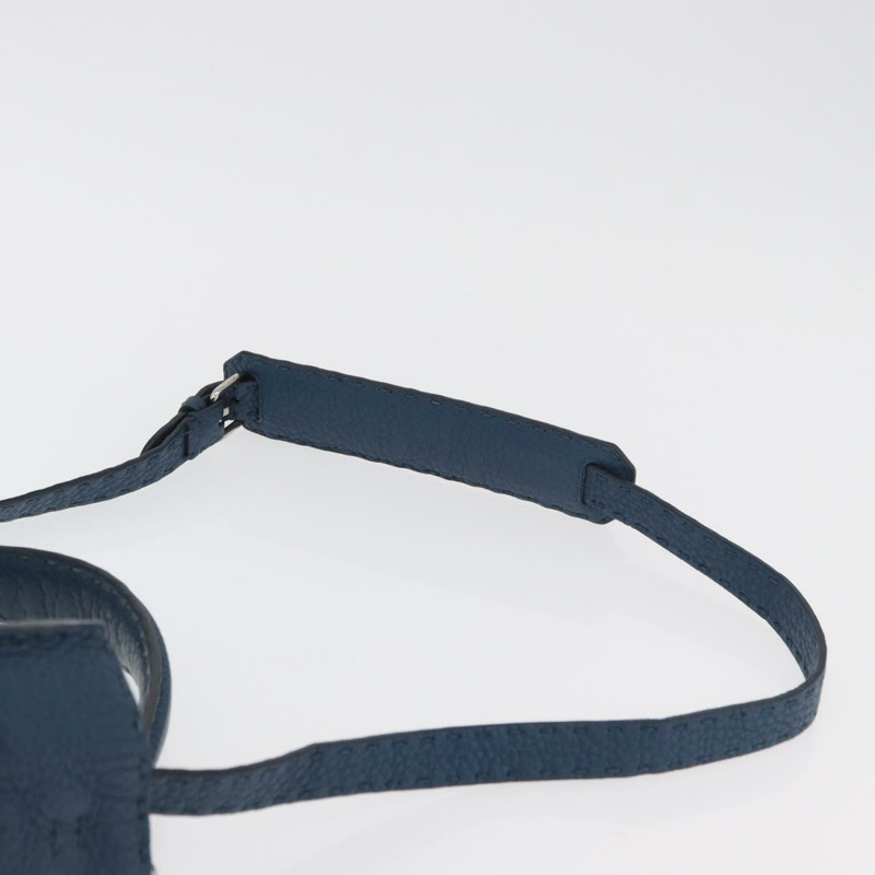 【日本直送】FENDI Celeria Anna 單肩包 皮革 兩用 海軍藍 銀色 正品 179700A-14