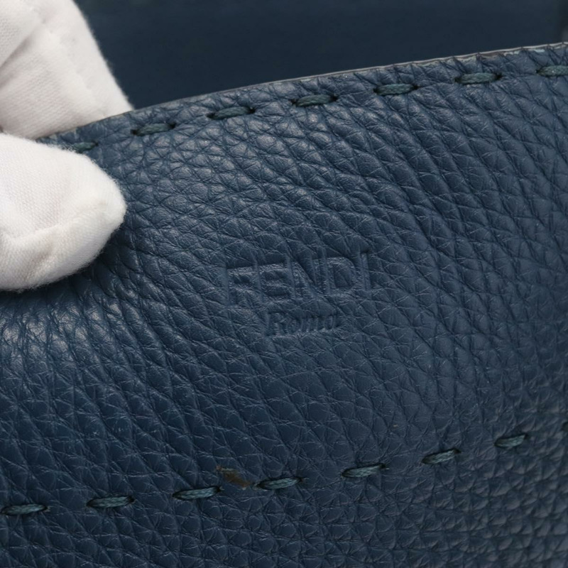 【日本直送】FENDI Celeria Anna 單肩包 皮革 兩用 海軍藍 銀色 正品 179700A-18