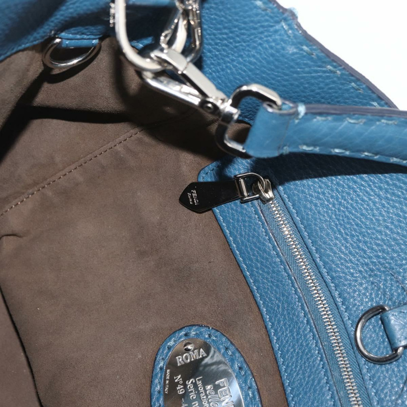 【日本直送】FENDI Celeria Anna 單肩包 皮革 兩用 海軍藍 銀色 正品 179700A-22