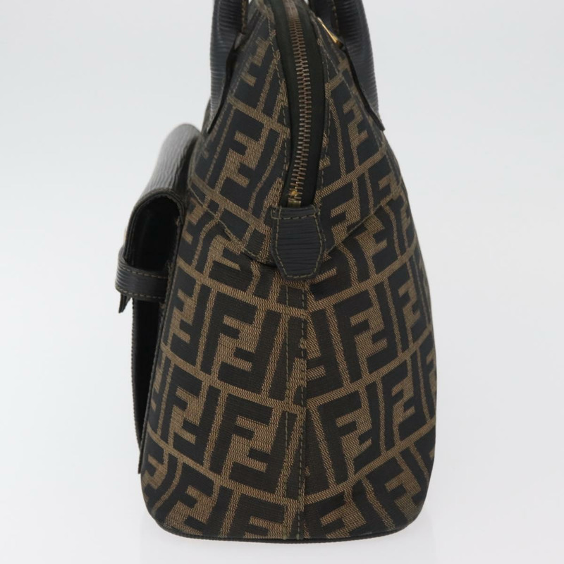 【日本直送】FENDI Zucca帆布手提包 黑色棕色 正品 179721A-2