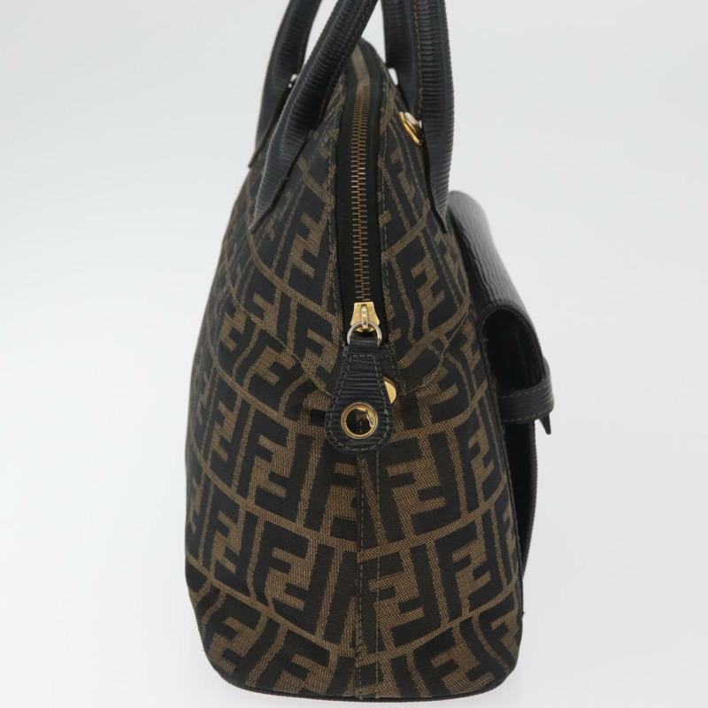【日本直送】FENDI Zucca帆布手提包 黑色棕色 正品 179721A-3