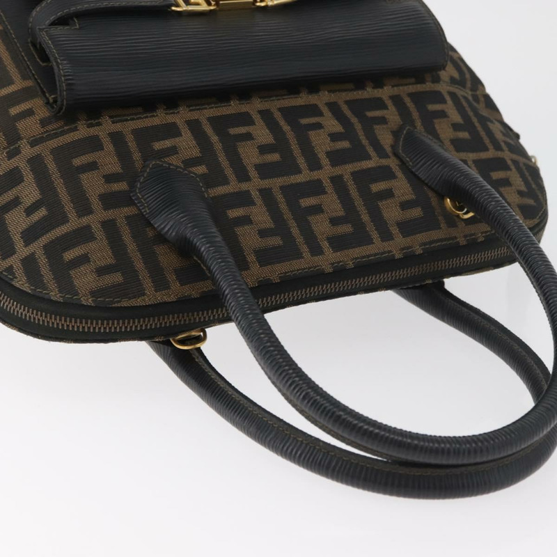 【日本直送】FENDI Zucca帆布手提包 黑色棕色 正品 179721A-5