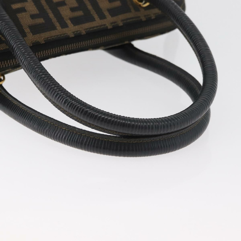 【日本直送】FENDI Zucca帆布手提包 黑色棕色 正品 179721A-6