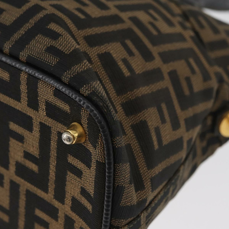 【日本直送】FENDI Zucca帆布手提包 黑色棕色 正品 179721A-15