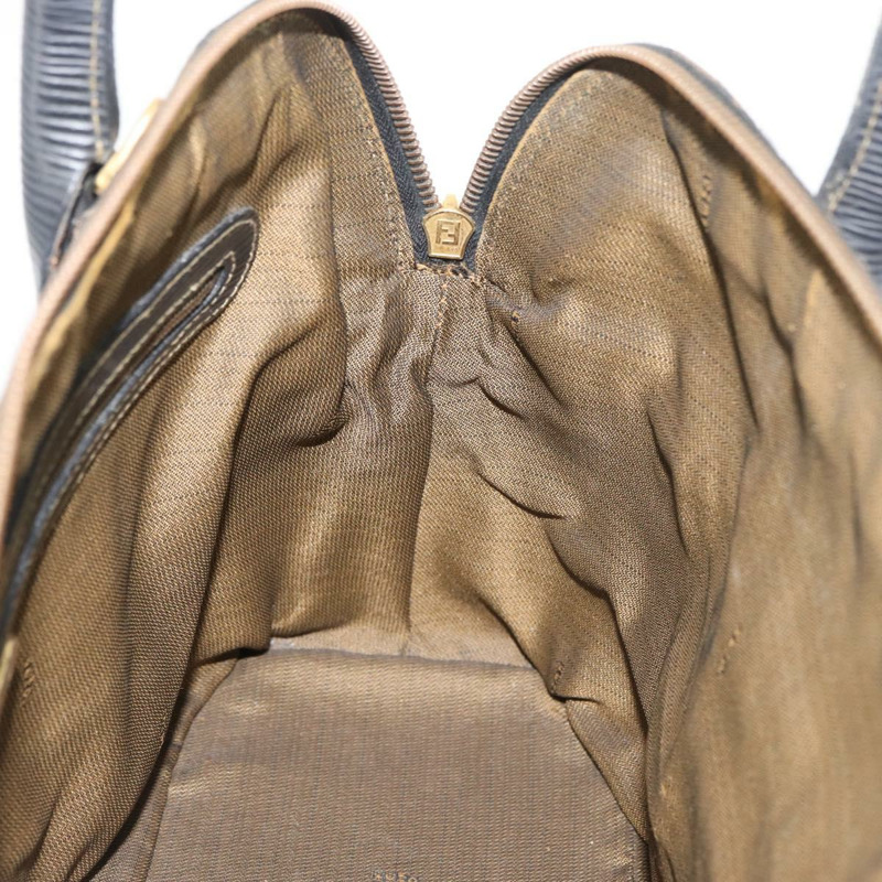 【日本直送】FENDI Zucca帆布手提包 黑色棕色 正品 179721A-19