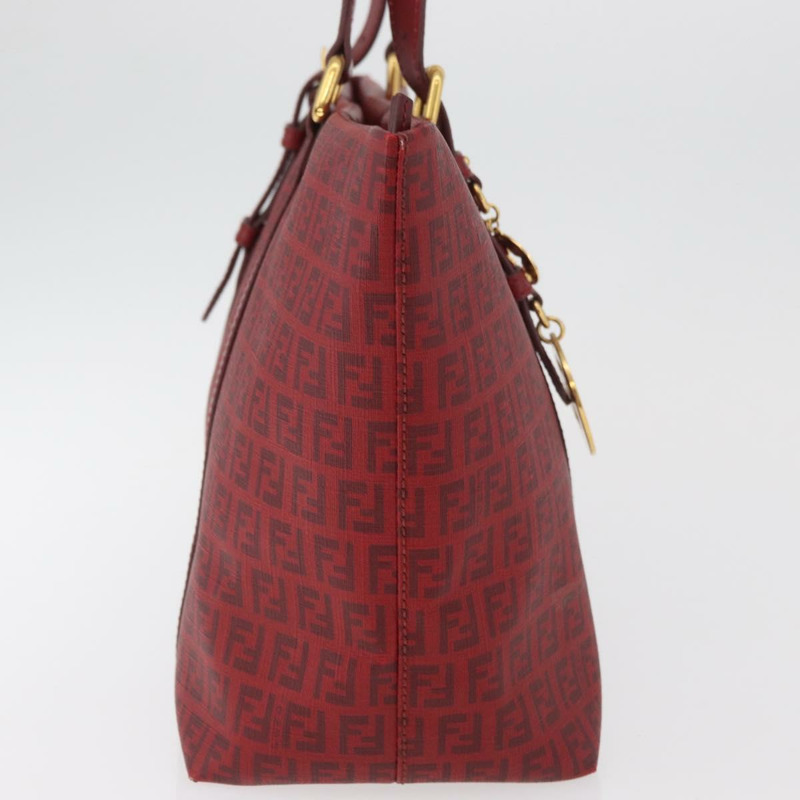 【日本直送】FENDI Zucchino帆布手提包 PVC 紅色金色 正品 180357A-3
