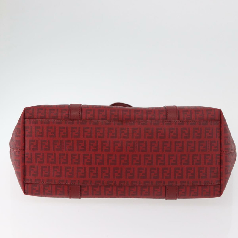 【日本直送】FENDI Zucchino帆布手提包 PVC 紅色金色 正品 180357A-4