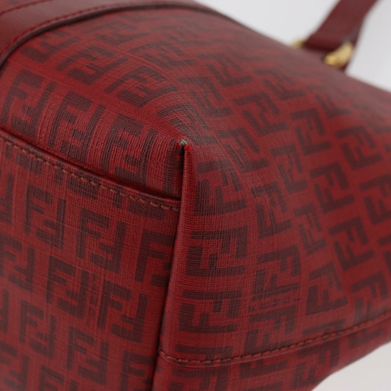 【日本直送】FENDI Zucchino帆布手提包 PVC 紅色金色 正品 180357A-14
