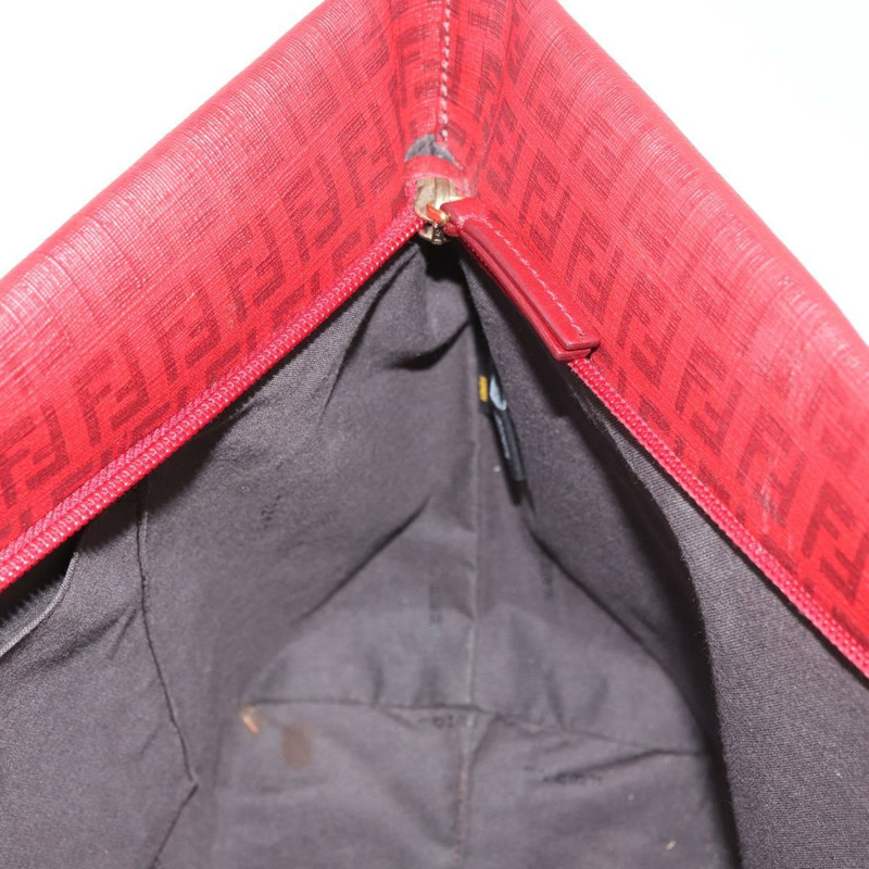 【日本直送】FENDI Zucchino帆布手提包 PVC 紅色金色 正品 180357A-18