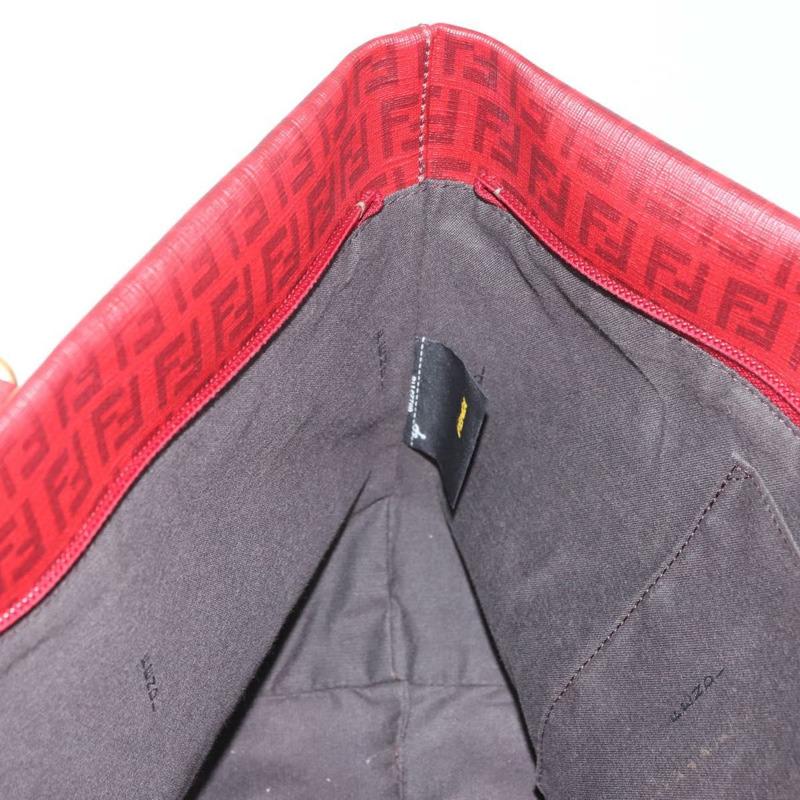 【日本直送】FENDI Zucchino帆布手提包 PVC 紅色金色 正品 180357A-19