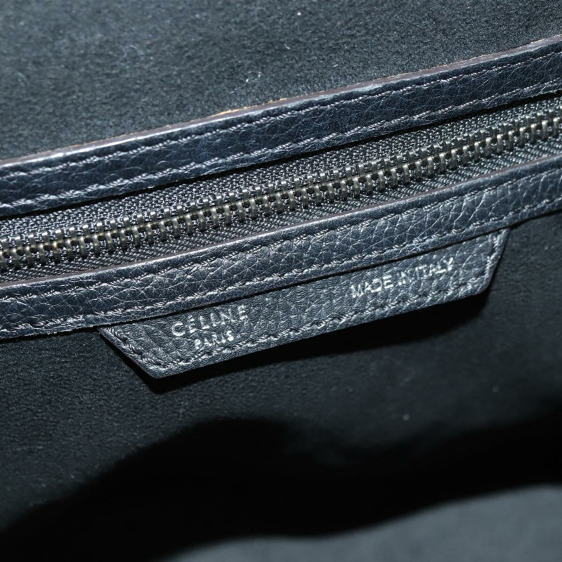 【日本直送】CELINE Luggage 迷你手提包,黑色銀色真皮,正品,貨號 180490SAM-18