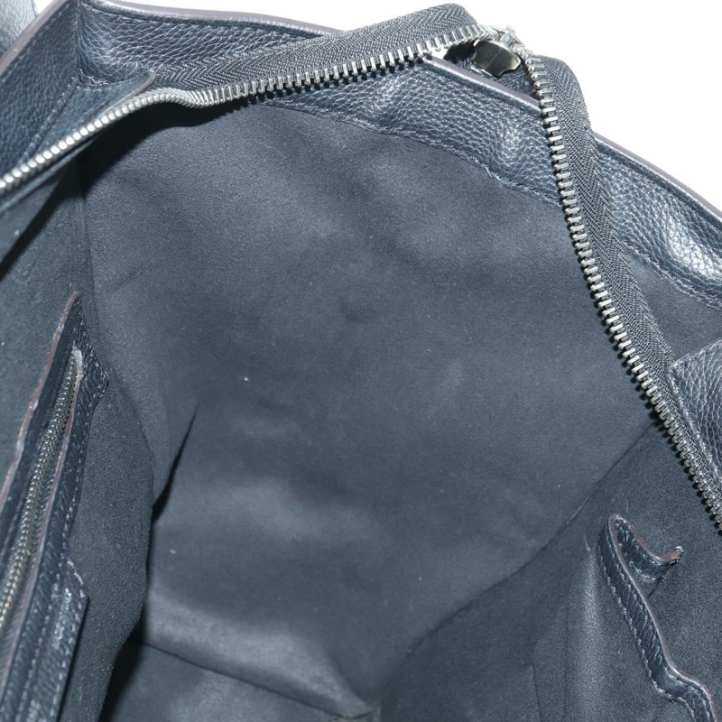 【日本直送】CELINE Luggage 迷你手提包,黑色銀色真皮,正品,貨號 180490SAM-19