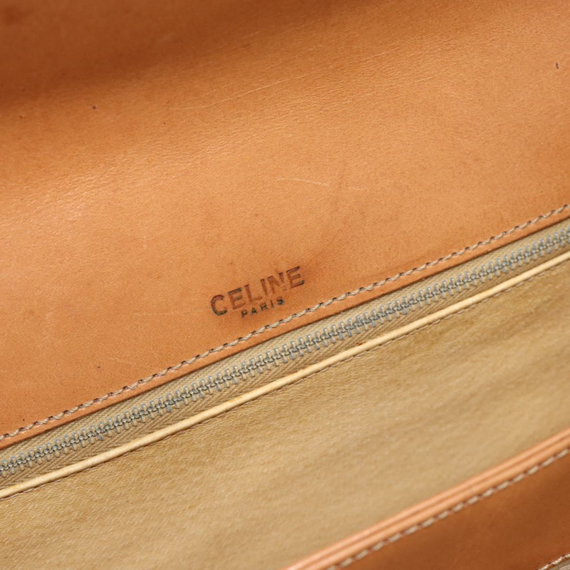 【日本直送】CELINE Macadam帆布手提包 PVC皮革 棕色 金色 正品 180512A-16