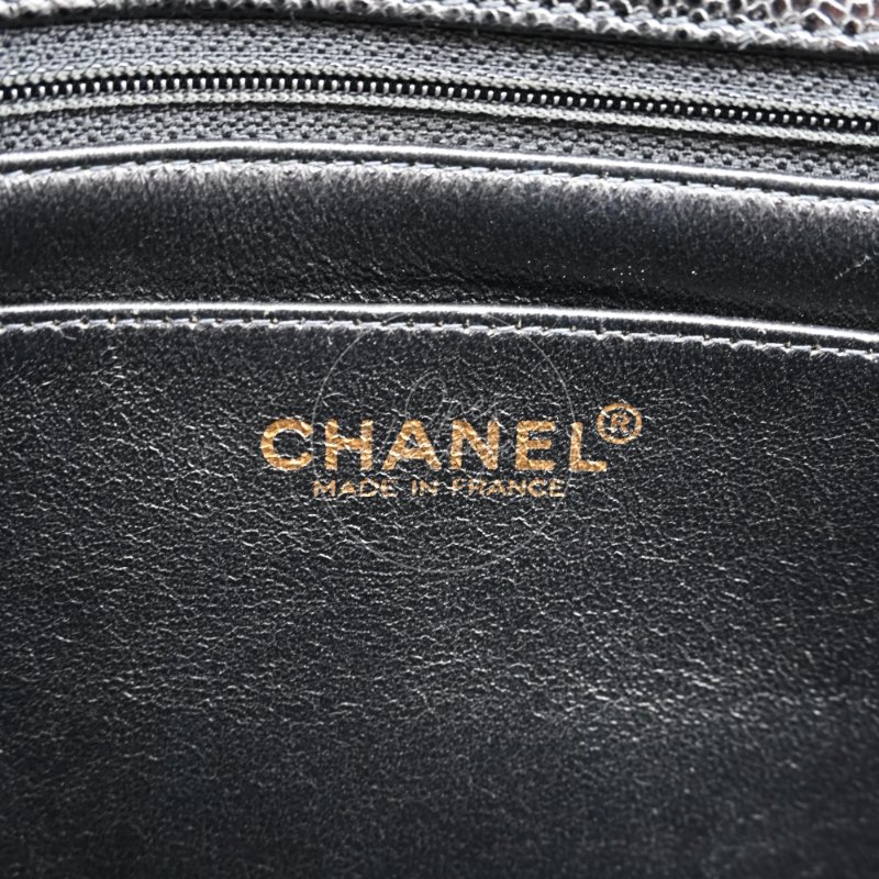 中古 Chanel 香奈兒 So Black 荔枝皮/魚子醬皮革 肩背包-18