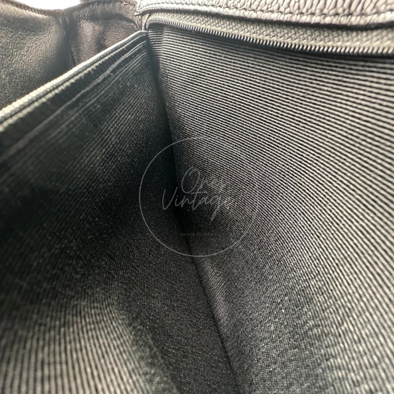 中古 Chanel 香奈兒 So Black 荔枝皮/魚子醬皮革 肩背包-27