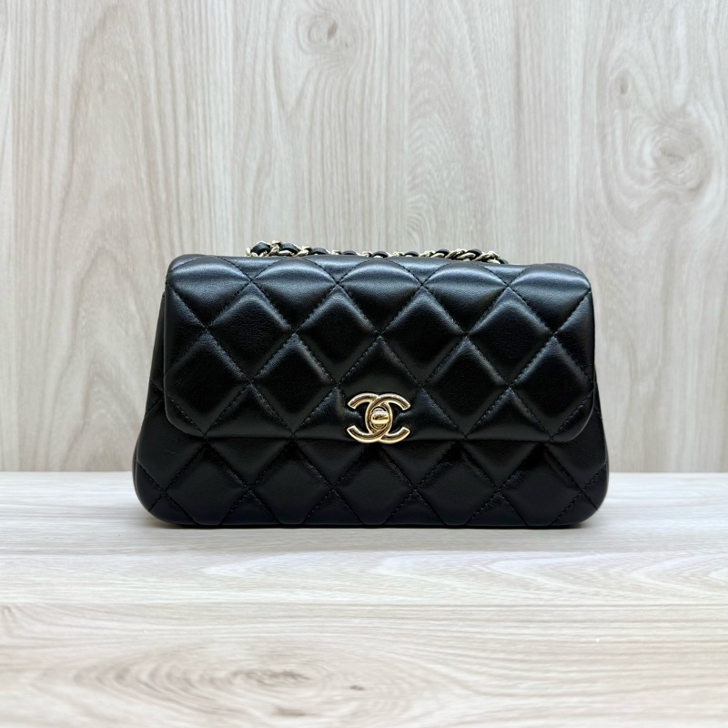 chanel黑金羊皮25S mini側背包AP4592-2