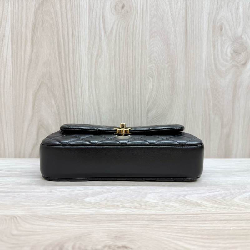 chanel黑金羊皮25S mini側背包AP4592-6