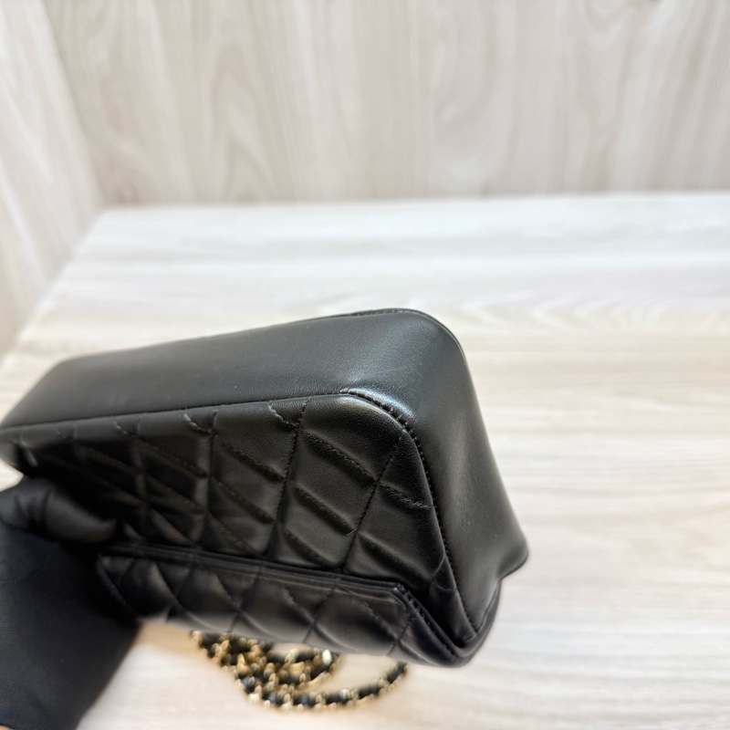 chanel黑金羊皮25S mini側背包AP4592-12