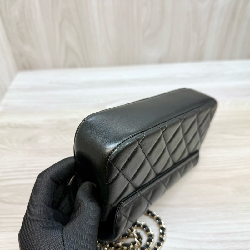 chanel黑金羊皮25S mini側背包AP4592-13