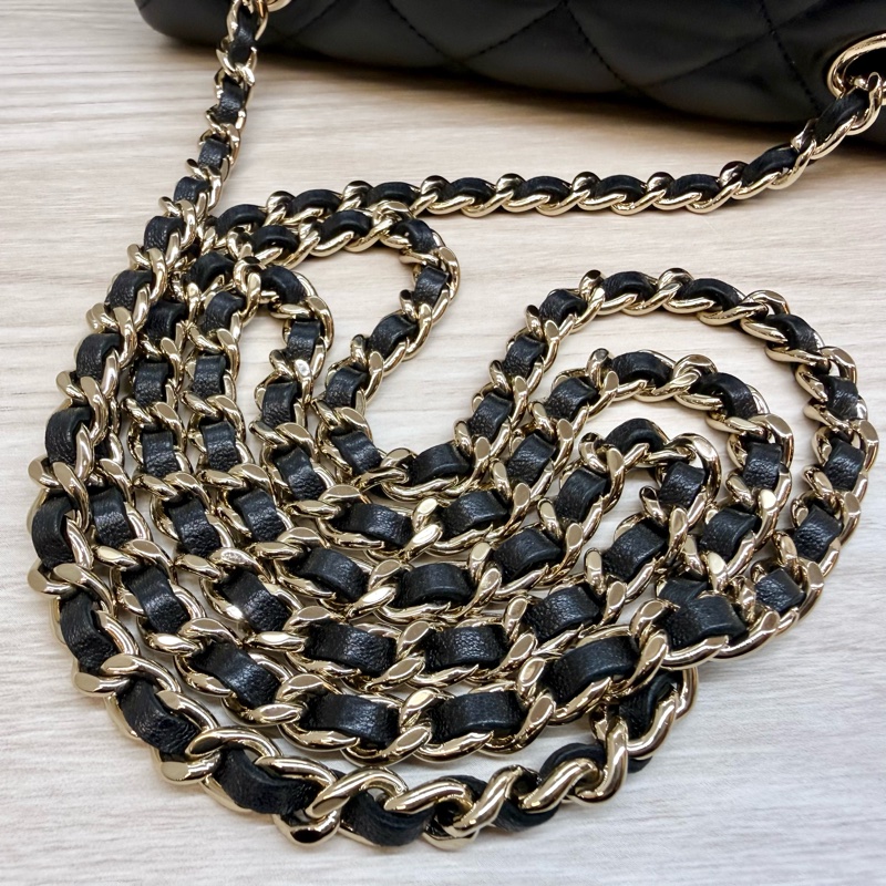 chanel黑金羊皮25S mini側背包AP4592-14