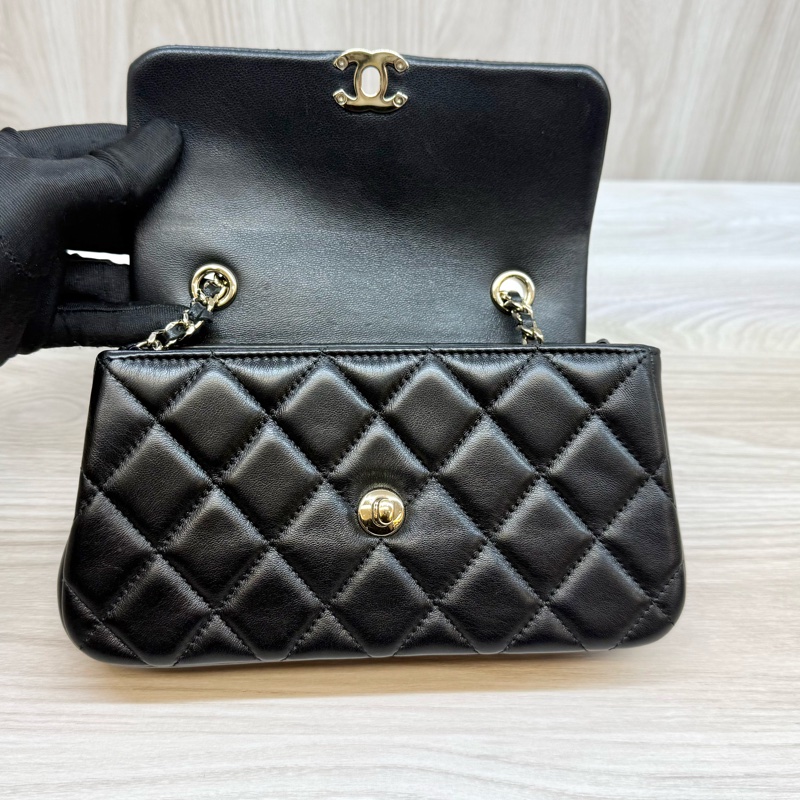 chanel黑金羊皮25S mini側背包AP4592-16