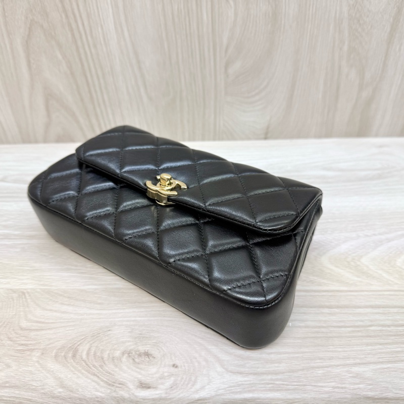 chanel黑金羊皮25S mini側背包AP4592-19