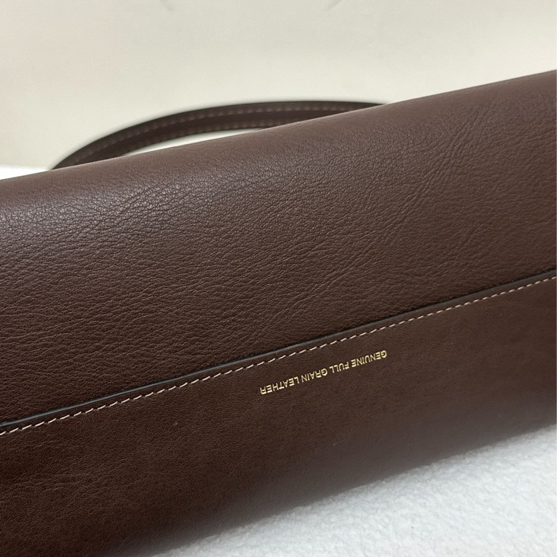 全新COACH Chelsea 30 推鎖開合麂皮內襯內置拉鍊袋 天然粒面牛皮革 單肩包 中號 楓樹棕色-4