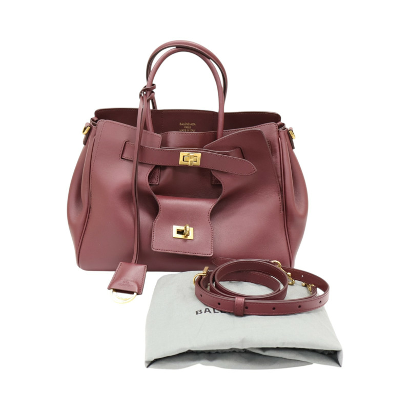 酒紅色 牛皮 Bel Air 兩用包【Balenciaga 巴黎世家】 812545-10
