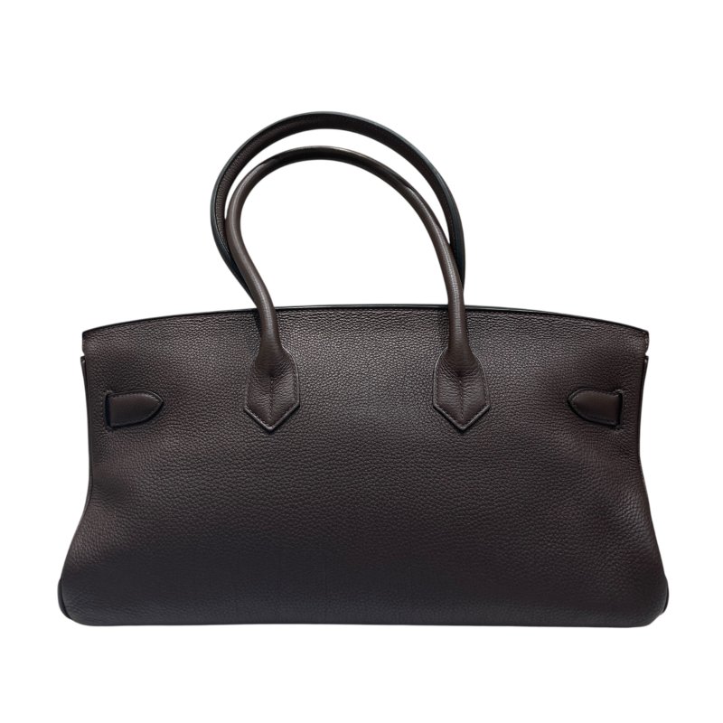 HERMES 愛馬仕 □O刻 SHOULDER BIRKIN 42 肩背包 牛皮 烏木色 銀釦-1