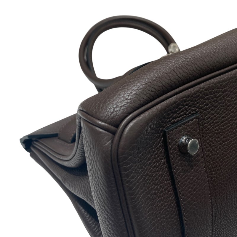 HERMES 愛馬仕 □O刻 SHOULDER BIRKIN 42 肩背包 牛皮 烏木色 銀釦-6