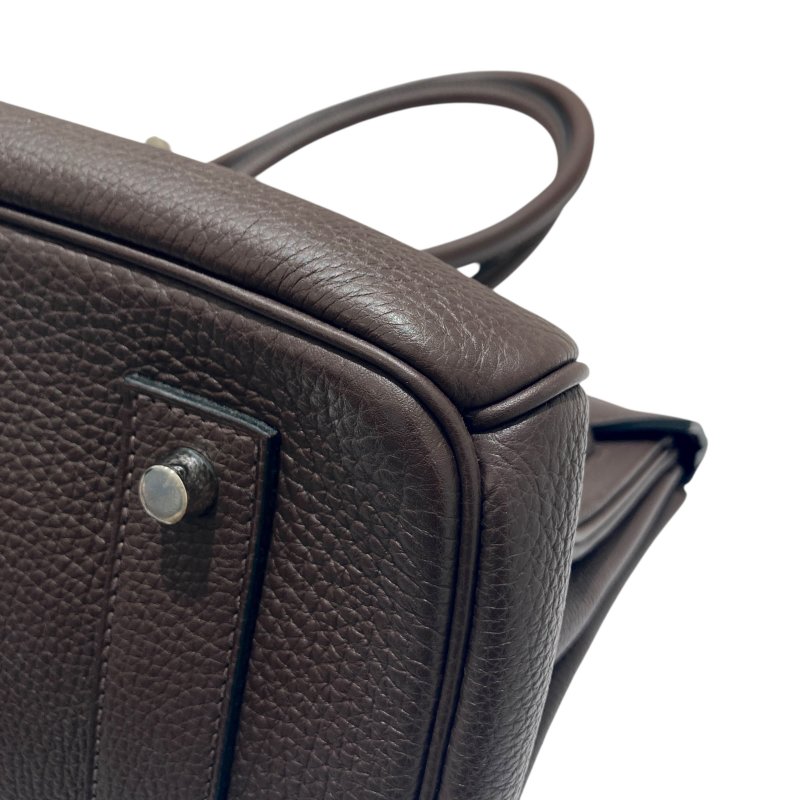 HERMES 愛馬仕 □O刻 SHOULDER BIRKIN 42 肩背包 牛皮 烏木色 銀釦-7