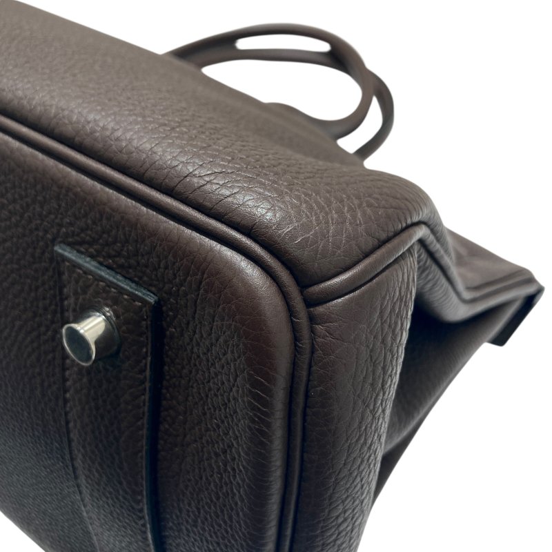 HERMES 愛馬仕 □O刻 SHOULDER BIRKIN 42 肩背包 牛皮 烏木色 銀釦-9